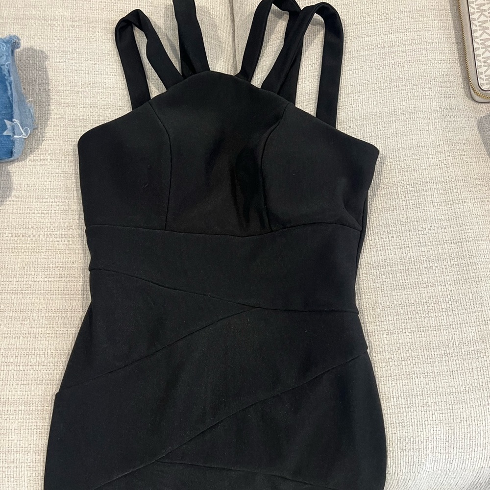 Formal black fitted dress